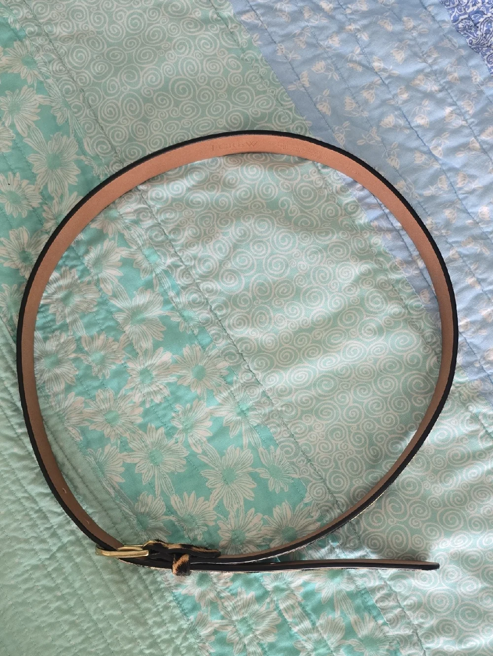 5/17 J Crew Skinny Calf Hair Leather Belt - Picture 4 of 4